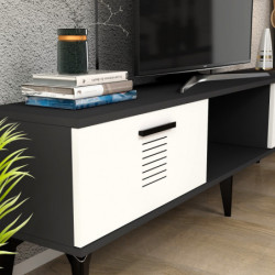 Mueble TV Asimo Antracita Blanco Practica Hogar