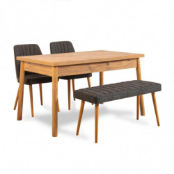 Set mesa y sillas (4 piezas) Costa Atlantice pino atlántico antracita Practica Hogar
