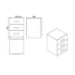 Conjunto de muebles de oficina VO14-W blanco Practica Hogar