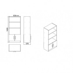 Conjunto de muebles de oficina VO14-W blanco Practica Hogar