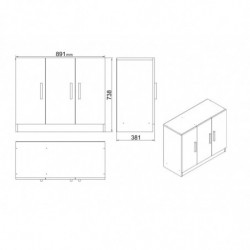 Conjunto de muebles de oficina VO14-W blanco Practica Hogar