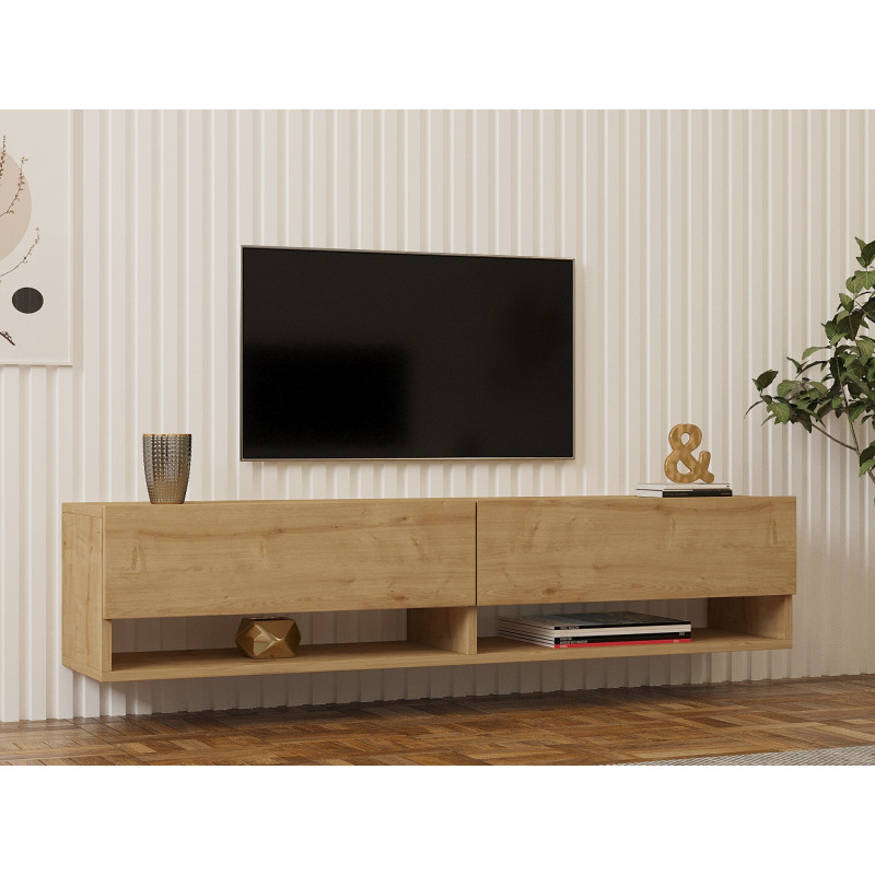 Mueble TV con estante Arges roble zafiro Practica Hogar Mueble TV con estante Arges roble zafiro Practica Hogar