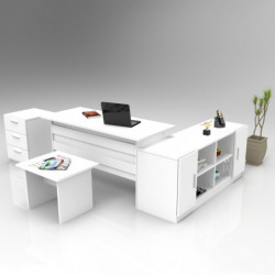 Conjunto de muebles de oficina VO13-W blanco Practica Hogar
