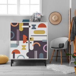 Mueble auxiliar Mültilüx Sia mostaza morado marrón blanco Practica Hogar