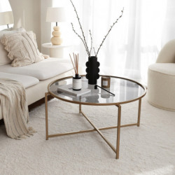 Mesa de centro Gold Sun S404F humo oro Practica Hogar