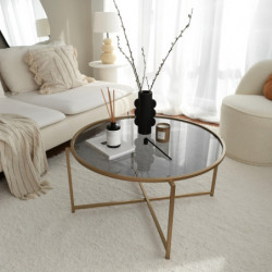 Mesa de centro Gold Sun S404F humo oro Practica Hogar