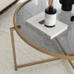 Mesa de centro Gold Sun S404F humo oro Practica Hogar