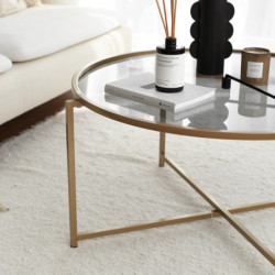 Mesa de centro Gold Sun S404F humo oro Practica Hogar