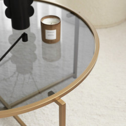 Mesa de centro Gold Sun S404F humo oro Practica Hogar
