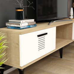 Mueble TV Asimo Roble Zafiro Blanco Practica Hogar