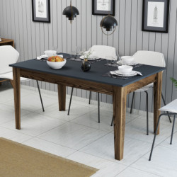 Mesa comedor Milan 513 antracita nogal Practica Hogar