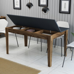 Mesa comedor Milan 513 antracita nogal Practica Hogar