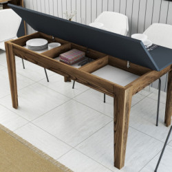 Mesa comedor Milan 513 antracita nogal Practica Hogar