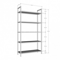 Librería K100 negro Practica Hogar