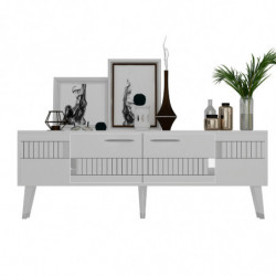Mueble TV Moda Blanco Plata Practica Hogar