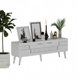 Mueble TV Moda Blanco Plata Practica Hogar