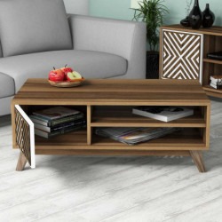 Mesa de centro İnci blanco nogal Practica Hogar