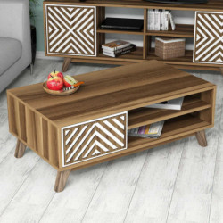 Mesa de centro İnci blanco nogal Practica Hogar