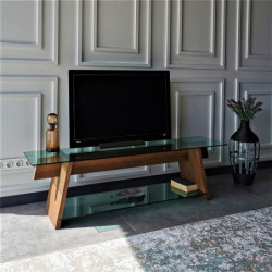 Mueble TV TV202 verde nogal Practica Hogar