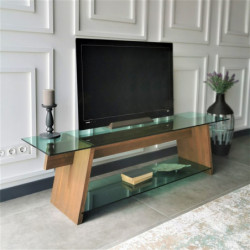 Mueble TV TV202 verde nogal Practica Hogar