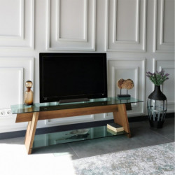 Mueble TV TV202 verde nogal Practica Hogar