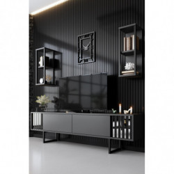 Mueble TV con estante Chrome Line antracita negro Practica Hogar