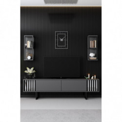 Mueble TV con estante Chrome Line antracita negro Practica Hogar