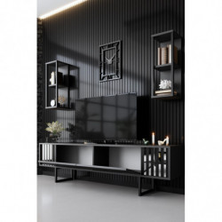Mueble TV con estante Chrome Line antracita negro Practica Hogar