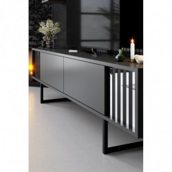 Mueble TV con estante Chrome Line antracita negro Practica Hogar