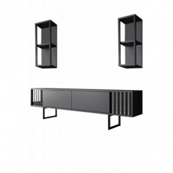 Mueble TV con estante Chrome Line antracita negro Practica Hogar