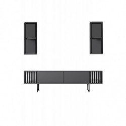 Mueble TV con estante Chrome Line antracita negro Practica Hogar