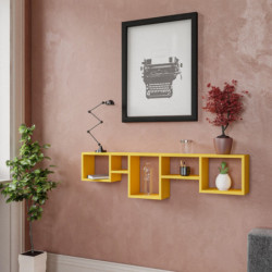 Estante de pared Amanos amarillo Practica Hogar