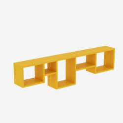 Estante de pared Amanos amarillo Practica Hogar