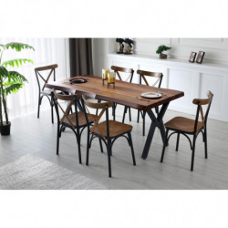Mesa comedor Milano-1031 nogal Practica Hogar