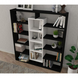 Librería Ample blanco negro Practica Hogar