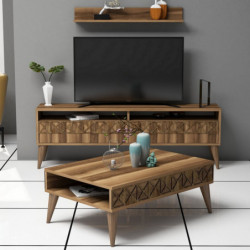 Conjunto de muebles de salón Line nogal Practica Hogar