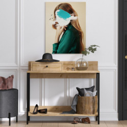 Consola Alix metal madera color roble zafiro Practica Hogar