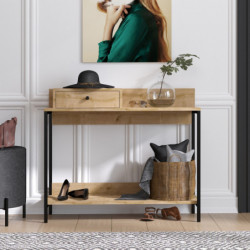 Consola Alix metal madera color roble zafiro Practica Hogar