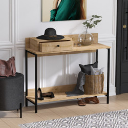 Consola Alix metal madera color roble zafiro Practica Hogar