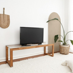 Mueble TV Via madera natural Practica Hogar
