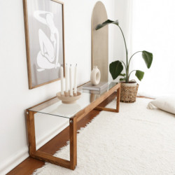 Mueble TV Via madera natural Practica Hogar