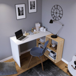 Escritorio de estudio Massası L159 roble blanco Practica Hogar