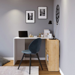 Escritorio de estudio Massası L159 roble blanco Practica Hogar