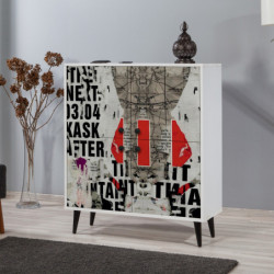Mueble auxiliar Multilüx Article gris rojo negro blanco Practica Hogar