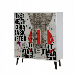 Mueble auxiliar Multilüx Article gris rojo negro blanco Practica Hogar