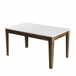 Mesa comedor Milan 514 blanco nogal Practica Hogar