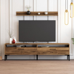 Mueble TV con estante istanbul nogal Practica Hogar
