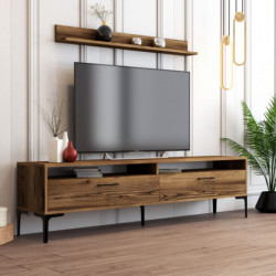Mueble TV con estante istanbul nogal Practica Hogar