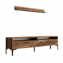 Mueble TV con estante istanbul nogal Practica Hogar