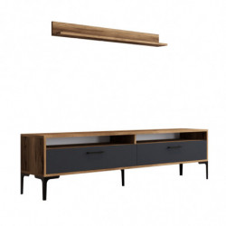 Mueble TV con estante istanbul antracita nogal Practica Hogar